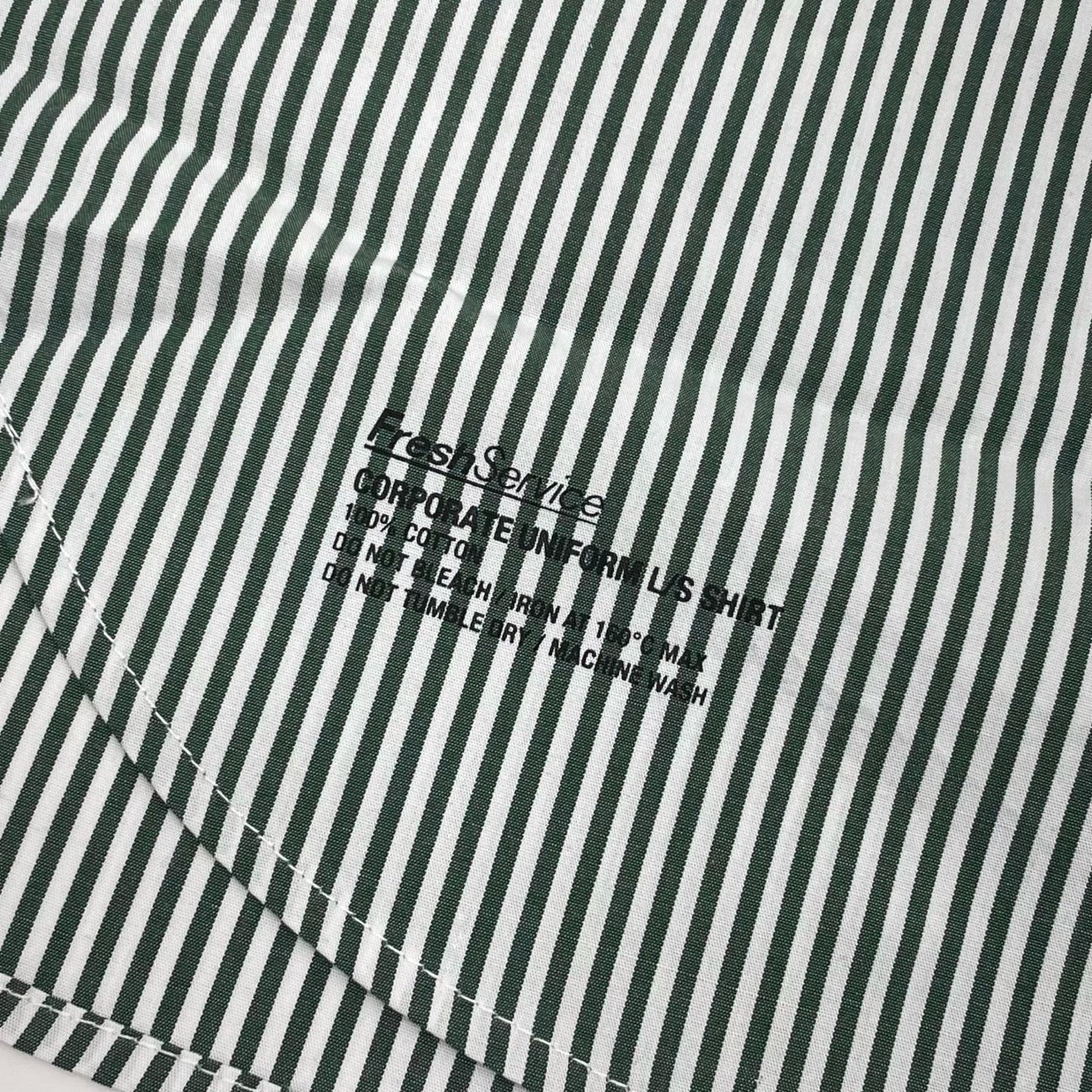 FreshService | フレッシュサービス CORPORATE UNIFORM L/S SHIRT 長袖Ｔシャツ FSC261-50102B ホワイト×グリーン サイズ：L【尾張小牧店】