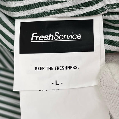 FreshService | フレッシュサービス CORPORATE UNIFORM L/S SHIRT 長袖Ｔシャツ FSC261-50102B ホワイト×グリーン サイズ：L【尾張小牧店】