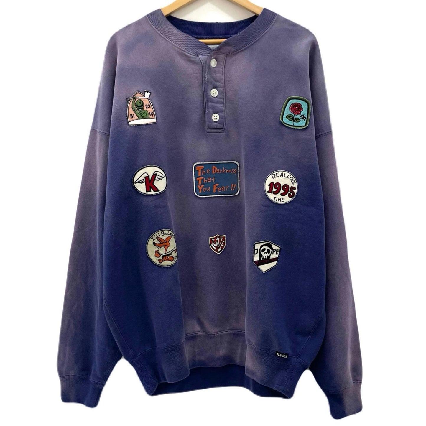 Henry Neck Sweat T/C MltPch スウェット G16PO074 パープル サイズ：M【尾張小牧店】