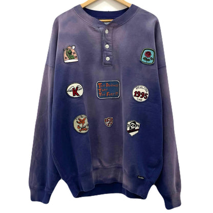 Henry Neck Sweat T/C MltPch スウェット G16PO074 パープル サイズ：M【尾張小牧店】