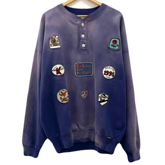 Henry Neck Sweat T/C MltPch スウェット G16PO074 パープル サイズ：M【尾張小牧店】