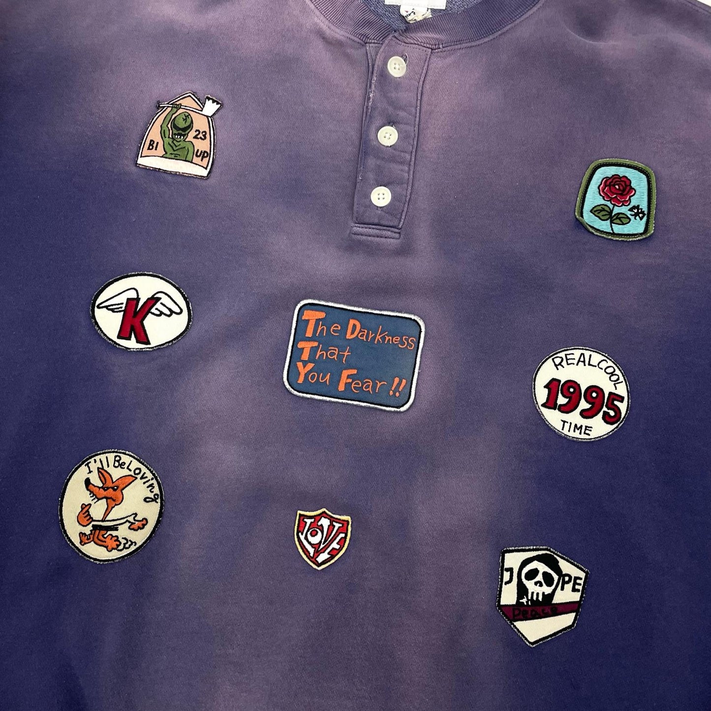 Henry Neck Sweat T/C MltPch スウェット G16PO074 パープル サイズ：M【尾張小牧店】