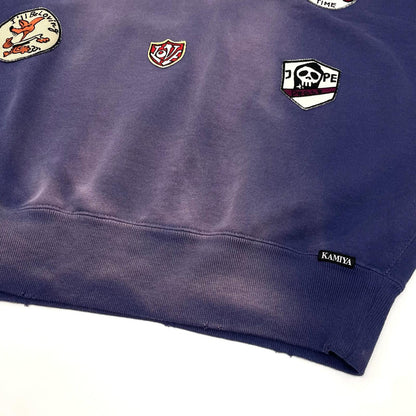 Henry Neck Sweat T/C MltPch スウェット G16PO074 パープル サイズ：M【尾張小牧店】