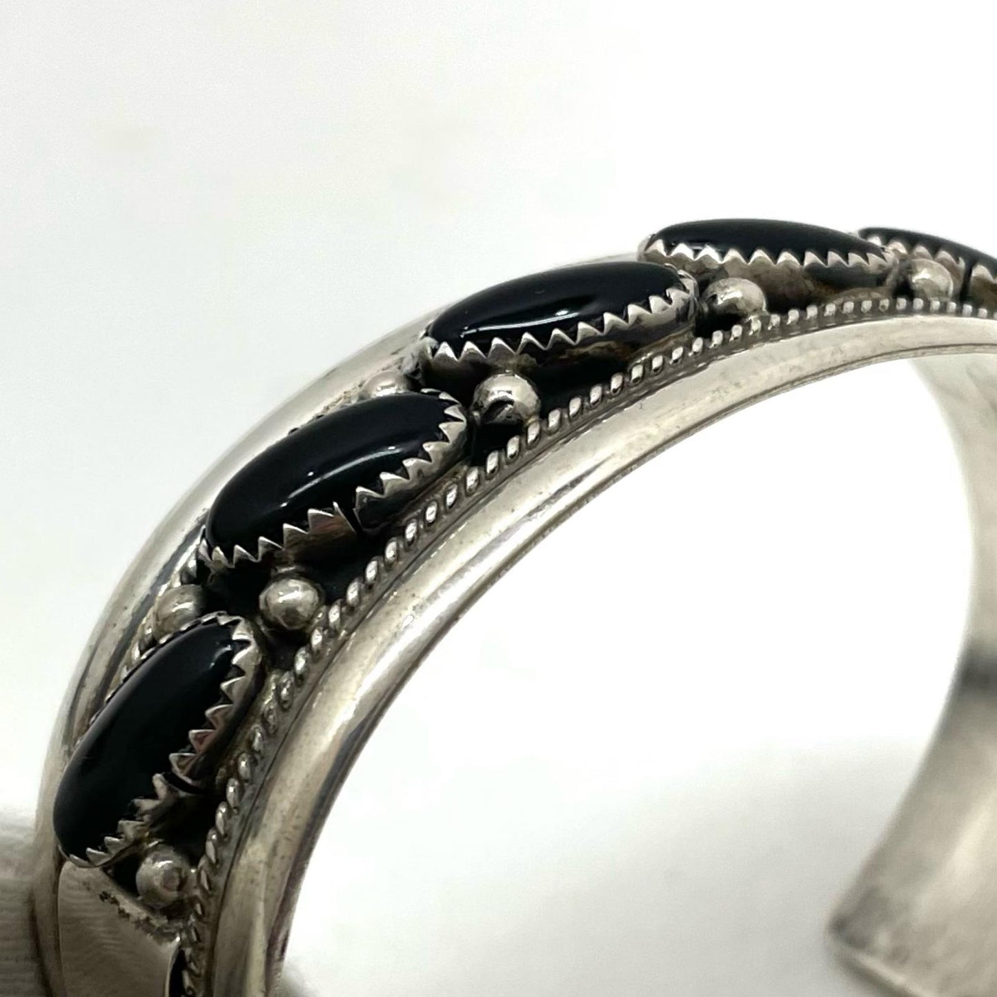 【中古】NAVAJO（ナバホ族） | ナバホゾク　James Shay バングル シルバー×ブラック【尾張小牧店】