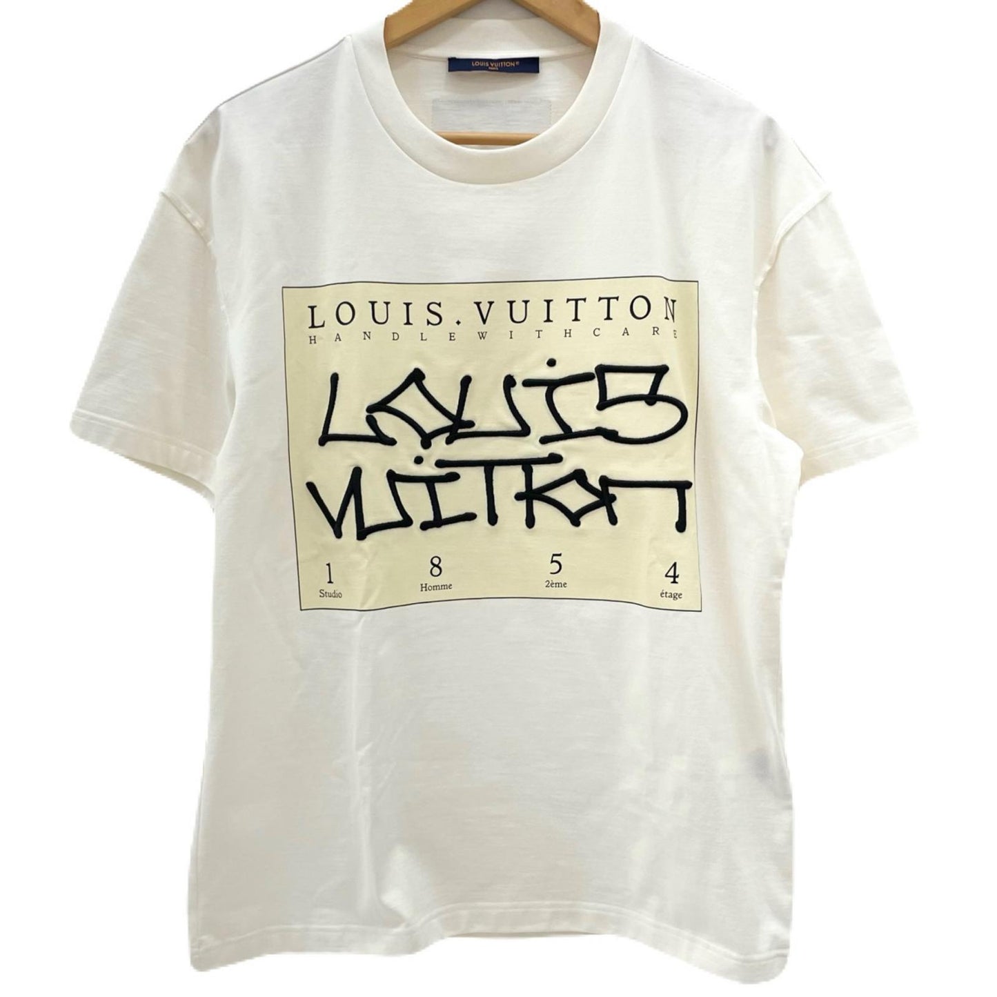 【中古】LOUIS VUITTON | ルイ・ヴィトン　22AW インサイドアウト グラフィックロゴ刺繍　半袖Ｔシャツ RM222 DT3 HNY75W ホワイト サイズ：S【尾張小牧店】
