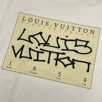 【中古】LOUIS VUITTON | ルイ・ヴィトン　22AW インサイドアウト グラフィックロゴ刺繍　半袖Ｔシャツ RM222 DT3 HNY75W ホワイト サイズ：S【尾張小牧店】
