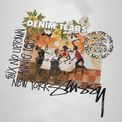 【中古】STUSSY×Denim Tears | ステューシー×デニムティアーズ Annie Lee Tee 半袖Ｔシャツ ホワイト サイズ：XXL【尾張小牧店】