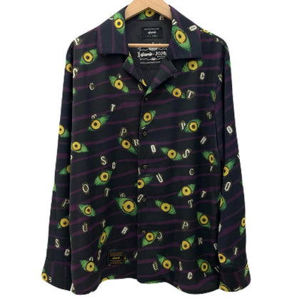 【中古】glamb××JOJO | グラム×ジョジョの奇妙な冒険 プロシュート 総柄長袖シャツ ブラック サイズ：3【尾張小牧店】