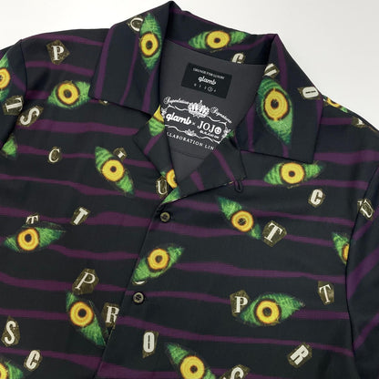【中古】glamb××JOJO | グラム×ジョジョの奇妙な冒険 プロシュート 総柄長袖シャツ ブラック サイズ：3【尾張小牧店】