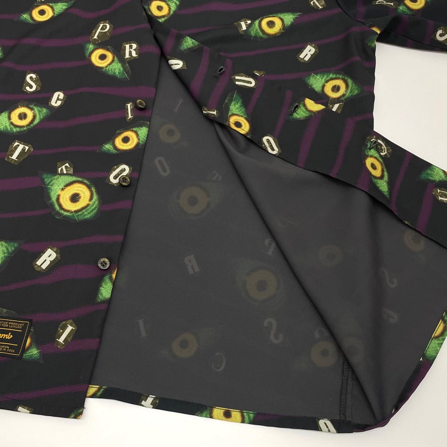 【中古】glamb××JOJO | グラム×ジョジョの奇妙な冒険 プロシュート 総柄長袖シャツ ブラック サイズ：3【尾張小牧店】