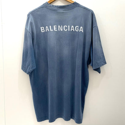【中古】BALENCIAGA | バレンシアガ　23AW Medium Fit T-Shirt 半袖Ｔシャツ TPVK1 4313 ブルー サイズ：L【尾張小牧店】