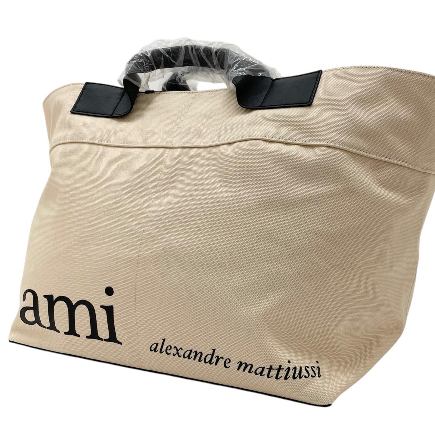 【中古】AMI | アミ LARGE MARKET BAG 2wayバッグ　ハンドバッグ　トートバッグ　ショルダーバッグ ベージュ【尾張小牧店】