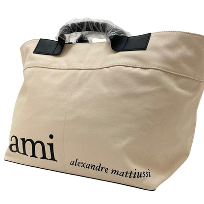 【中古】AMI | アミ LARGE MARKET BAG 2wayバッグ　ハンドバッグ　トートバッグ　ショルダーバッグ ベージュ【尾張小牧店】