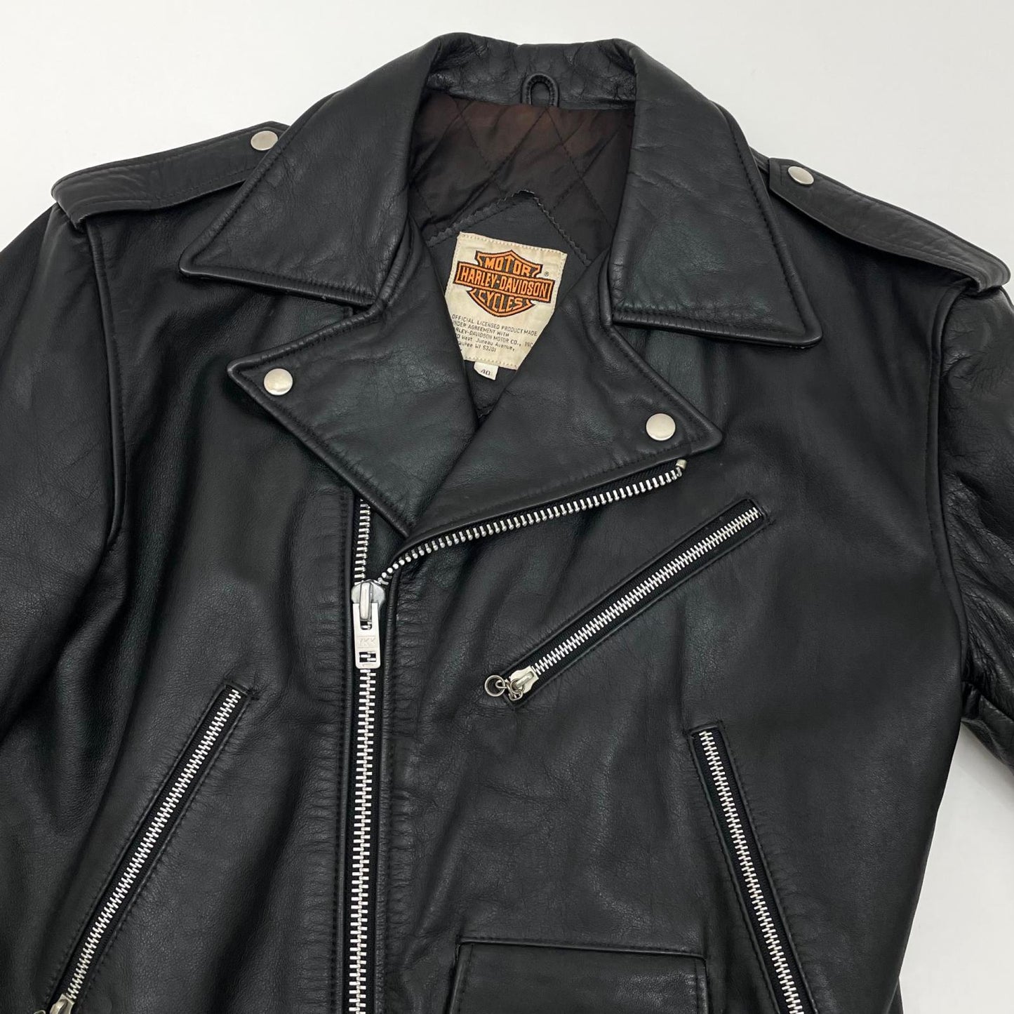 【中古】HARLEY-DAVIDSON | ハーレーダビットソン ライダースジャケット ブラック サイズ：40【尾張小牧店】