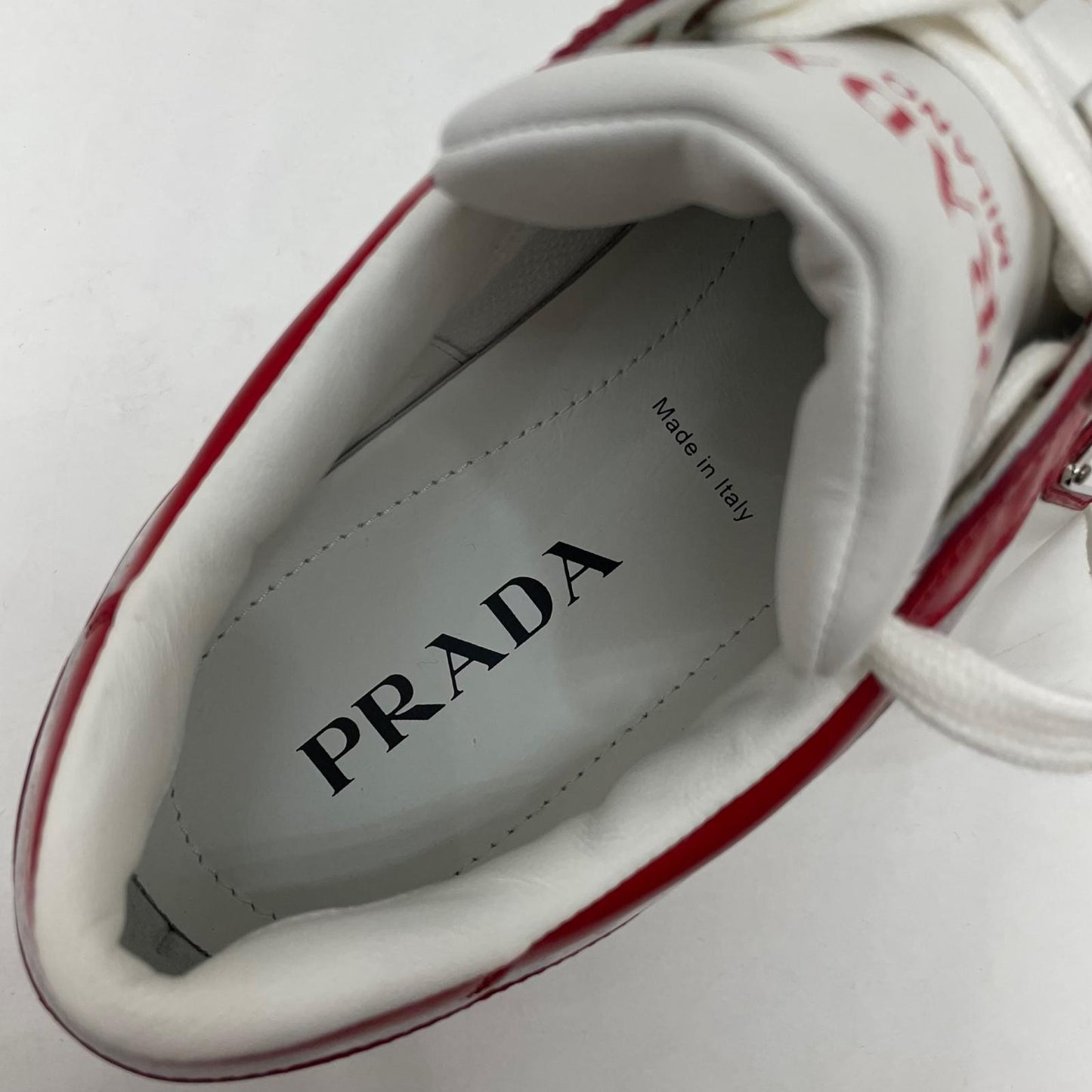 【中古】PRADA | プラダ　ダウンタウン スニーカー 靴　2EE364　レッド×ホワイト【尾張小牧店】