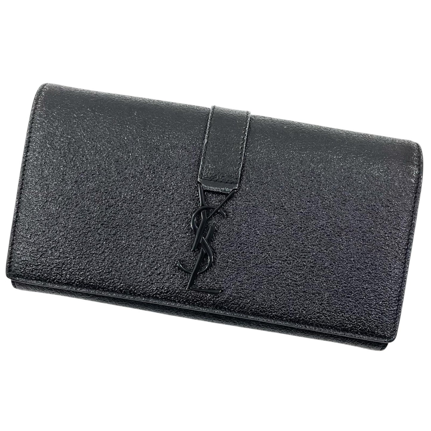 【中古】SAINT LAURENT | サンローラン YSLライン ラージ フラップウォレット 長財布 414567C133U ブラック【尾張小牧店】