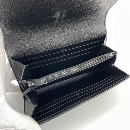 【中古】SAINT LAURENT | サンローラン YSLライン ラージ フラップウォレット 長財布 414567C133U ブラック【尾張小牧店】
