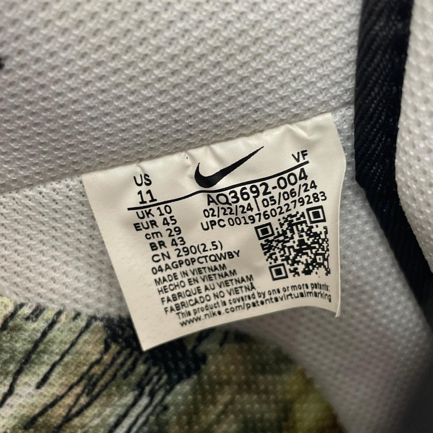 【中古】NIKE | ナイキ Air Force 1 Low '07 Para-Noise 3.0 スニーカー 29.0cm AQ3692-004 ブラック【尾張小牧店】