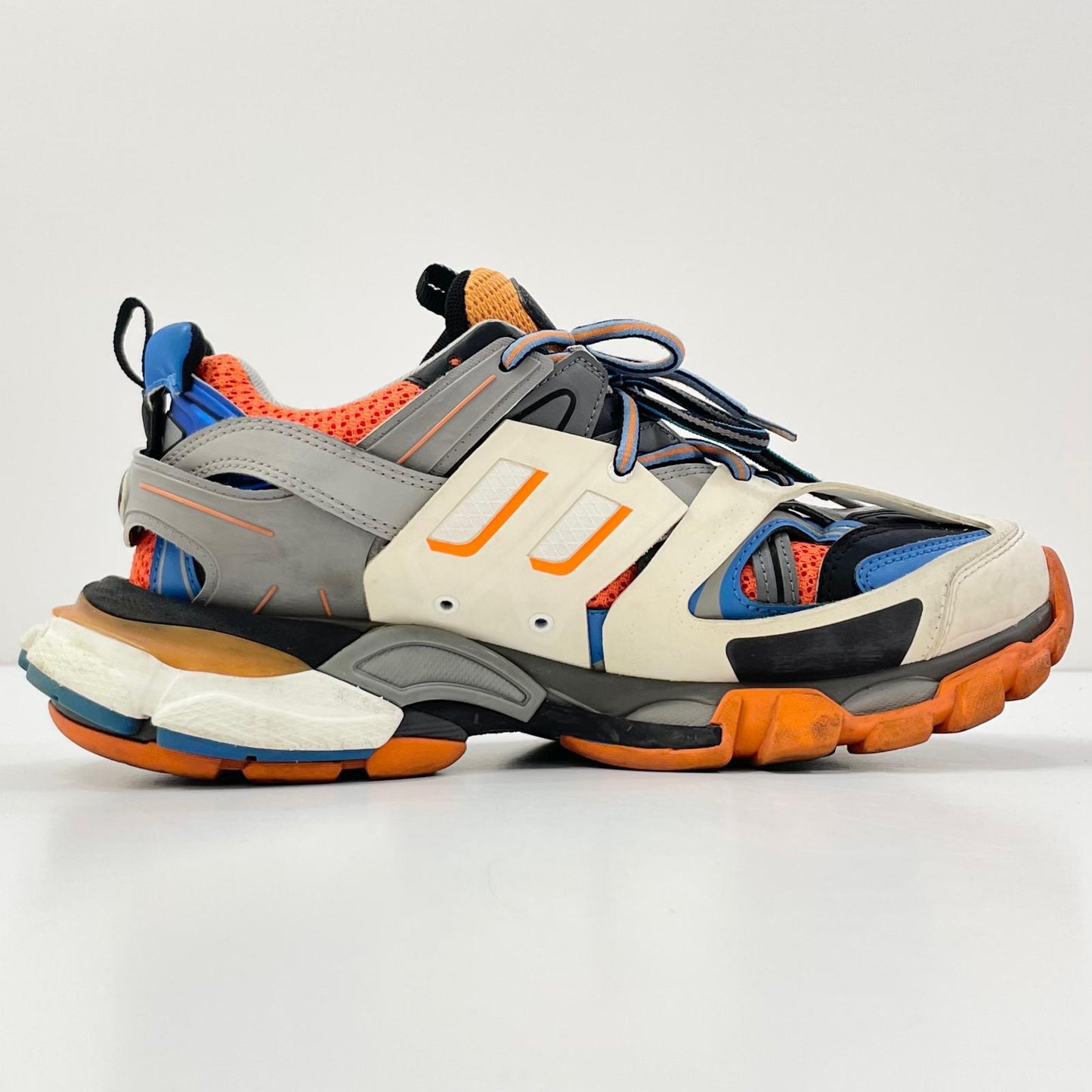 【中古】BALENCIAGA | バレンシアガ TRACK TRAINERS トラック トレーナー ローカットスニーカー 542023 ホワイト×ブルー×オレンジ×グレー 26.5cm【尾張小牧店】
