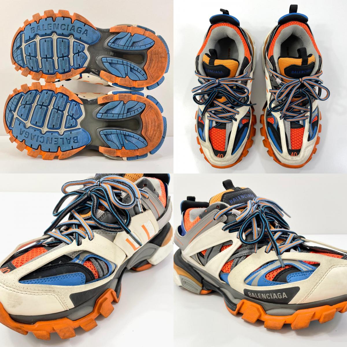 【中古】BALENCIAGA | バレンシアガ TRACK TRAINERS トラック トレーナー ローカットスニーカー 542023 ホワイト×ブルー×オレンジ×グレー 26.5cm【尾張小牧店】