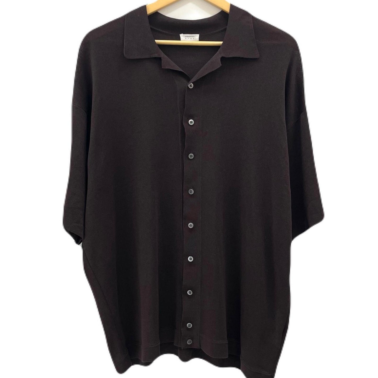 【中古】crepuscule | クレプスキュール Washi Open Collar S/S Shirt 半袖シャツ 2601-017 ブラウン サイズ：2【尾張小牧店】