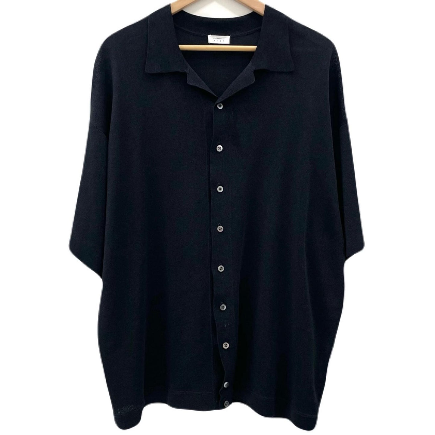 【中古】crepuscule | クレプスキュール Washi Open Collar S/S Shirt 半袖シャツ 2601-017 ブラック サイズ：2【尾張小牧店】
