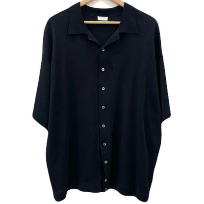 【中古】crepuscule | クレプスキュール Washi Open Collar S/S Shirt 半袖シャツ 2601-017 ブラック サイズ：2【尾張小牧店】