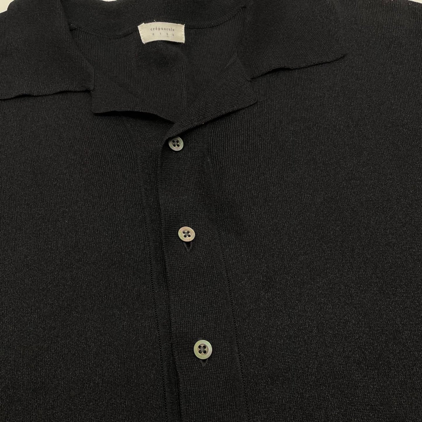 【中古】crepuscule | クレプスキュール Washi Open Collar S/S Shirt 半袖シャツ 2601-017 ブラック サイズ：2【尾張小牧店】