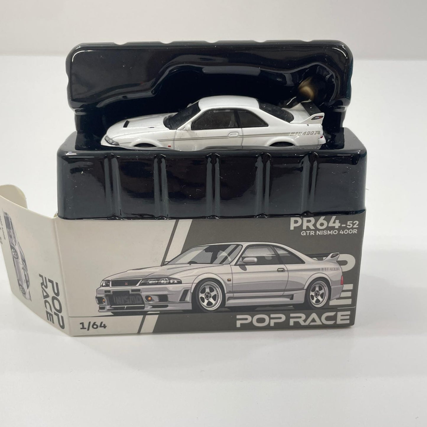 POP RACE 1/64 NISSAN GT-R R33 NISMO 400R - WHITE【尾張小牧店】