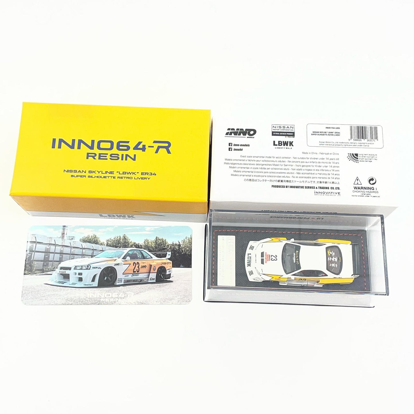 INNO64 IN64R-R34-LBSS 日産 SKYLINE 'LBWK'(ER34) SUPER SILHOUETTE RETORO LIVERY(右ハンドル)【尾張小牧店】