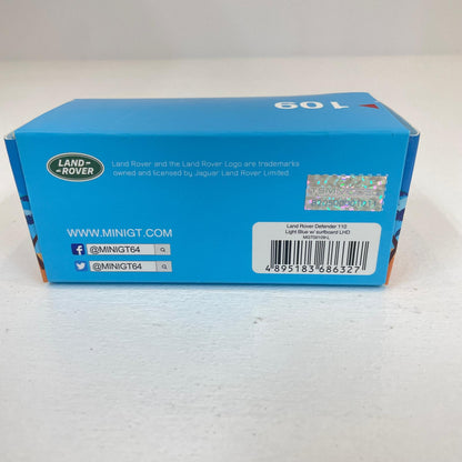 MINI GT 1/64 ランドローバー ディフェンダー 110 Light Blue w/surfboard【尾張小牧店】