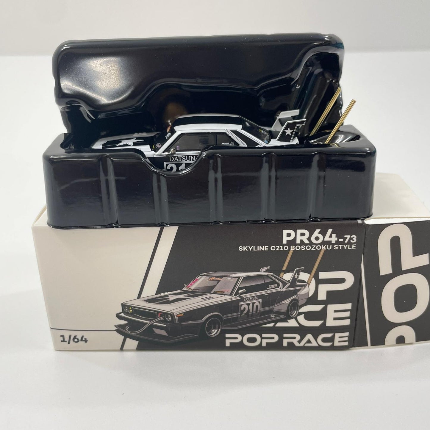 POP RACE 1/64 SKYLINE C210 BOSOZOKU STYLE MATT BLACK【尾張小牧店】