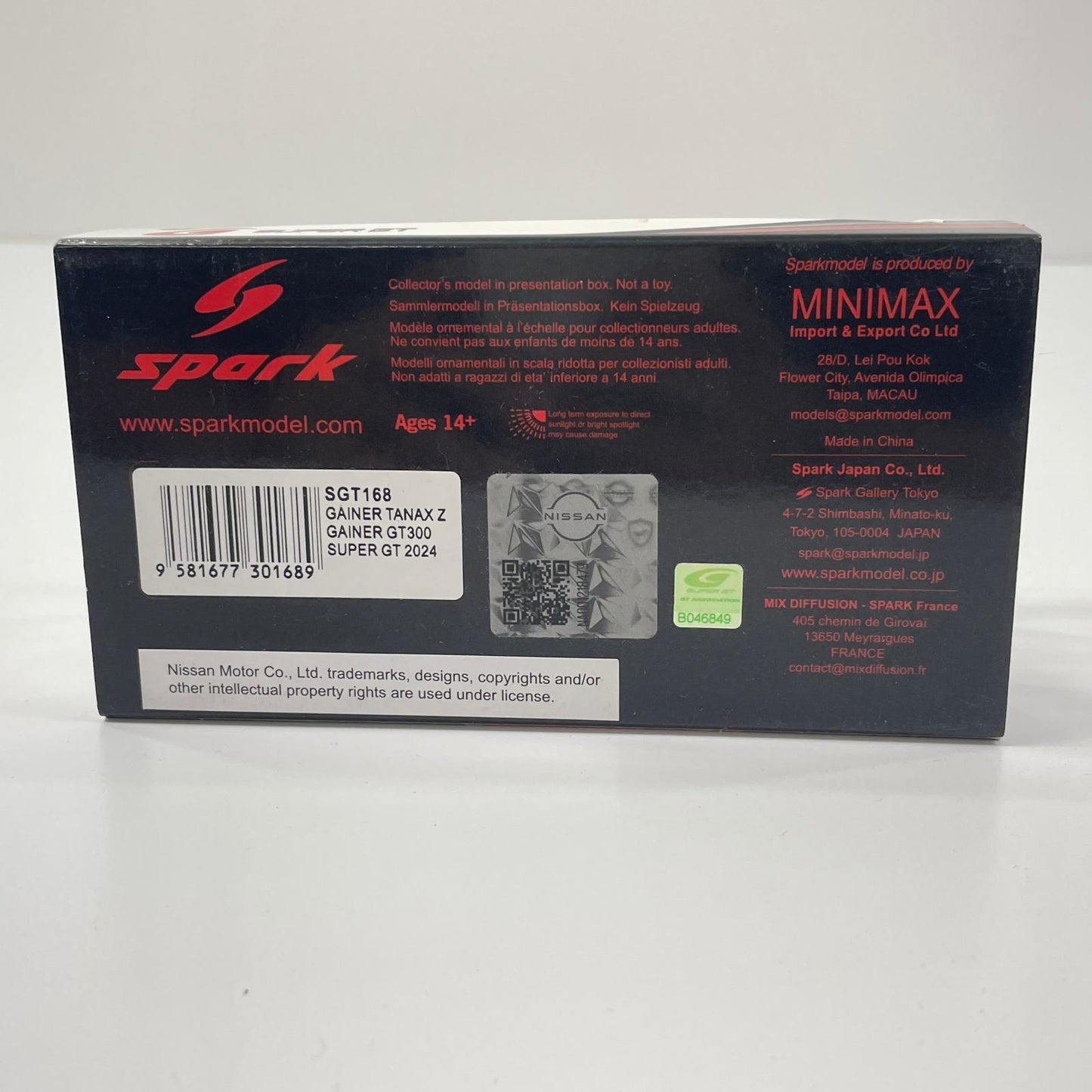 Spark 1/43 GAINER TANAX Z No.11 GAINER GT300 SUPER GT 2024【尾張小牧店】