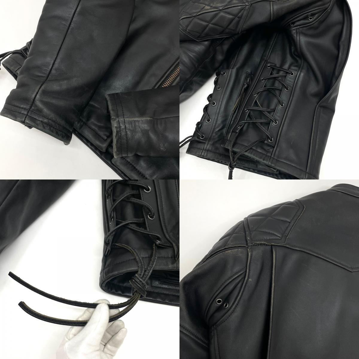 【中古】KADOYA | カドヤ EVO/ﾊﾟﾃﾞｯﾄﾞ ライダースジャケット ブラック サイズ：L【尾張小牧店】