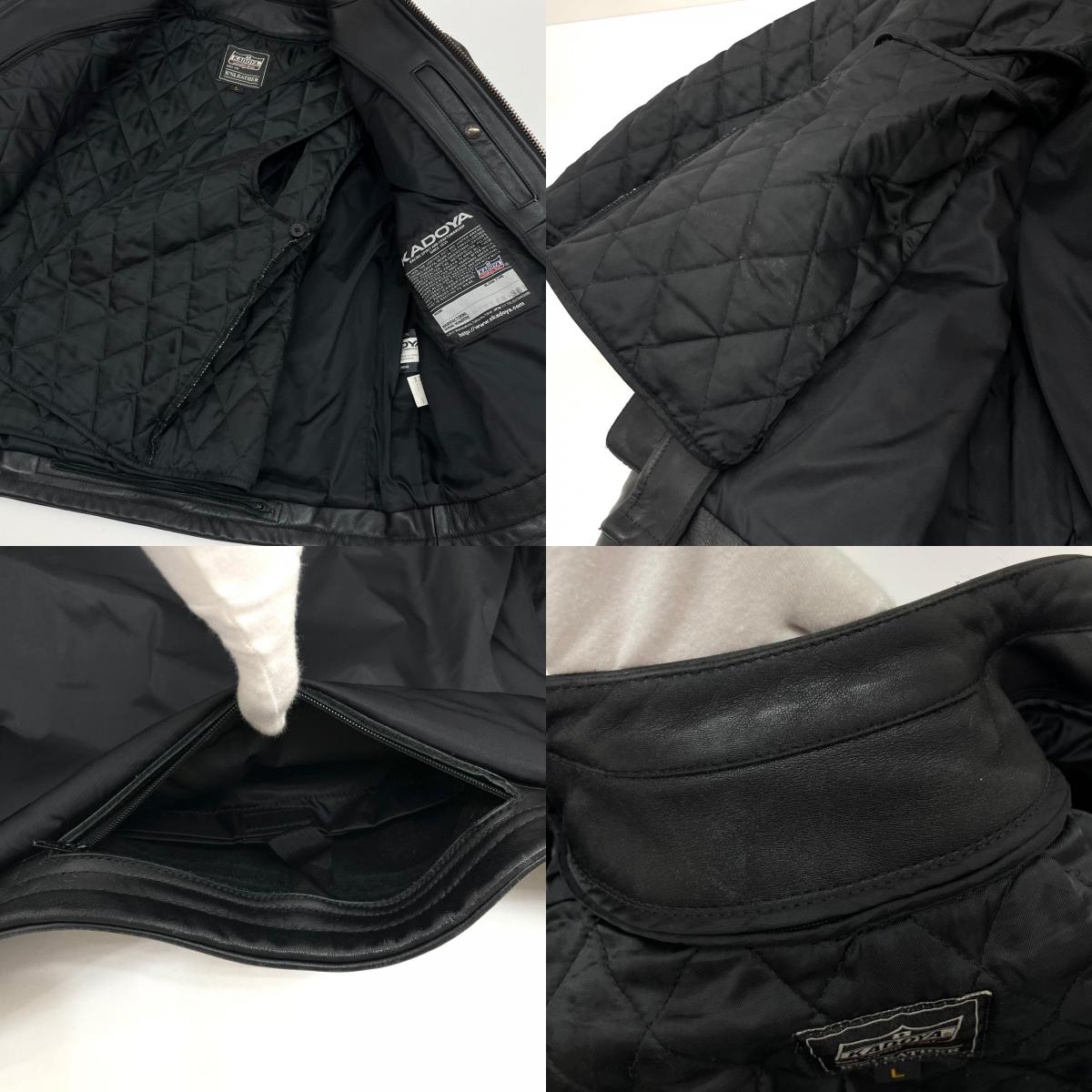 【中古】KADOYA | カドヤ EVO/ﾊﾟﾃﾞｯﾄﾞ ライダースジャケット ブラック サイズ：L【尾張小牧店】