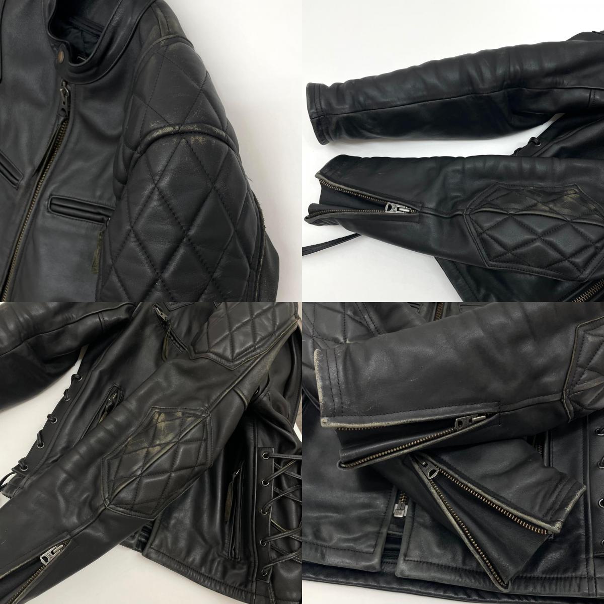 【中古】KADOYA | カドヤ EVO/ﾊﾟﾃﾞｯﾄﾞ ライダースジャケット ブラック サイズ：L【尾張小牧店】