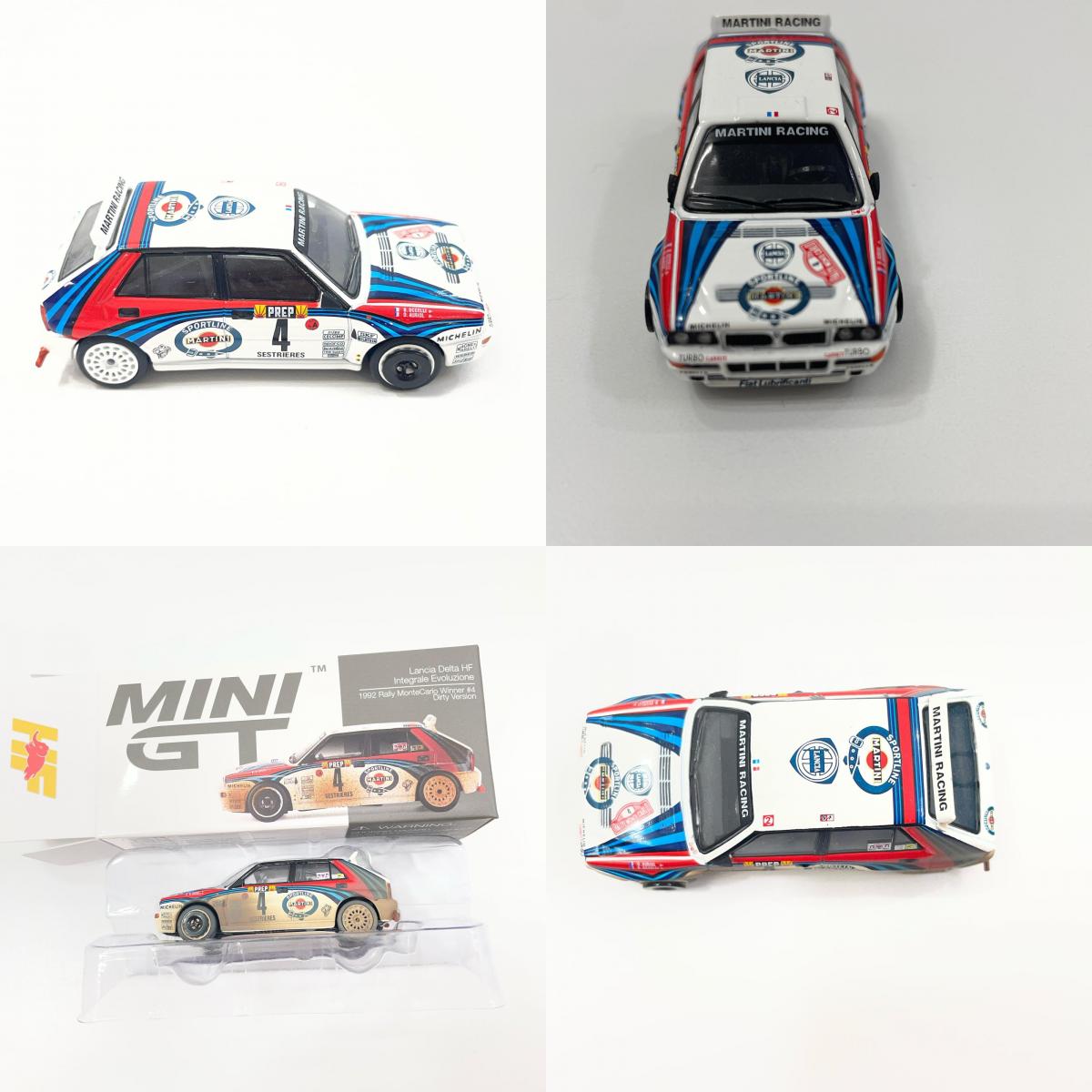 MINI GT MGTS0002 ランチア デルタ HF インテグラーレ エボルツィオーネモンテカルロラリー 1992 マルティニレーシング(左ハンドル)4台セット 【MGTS0002】【尾張小牧店】