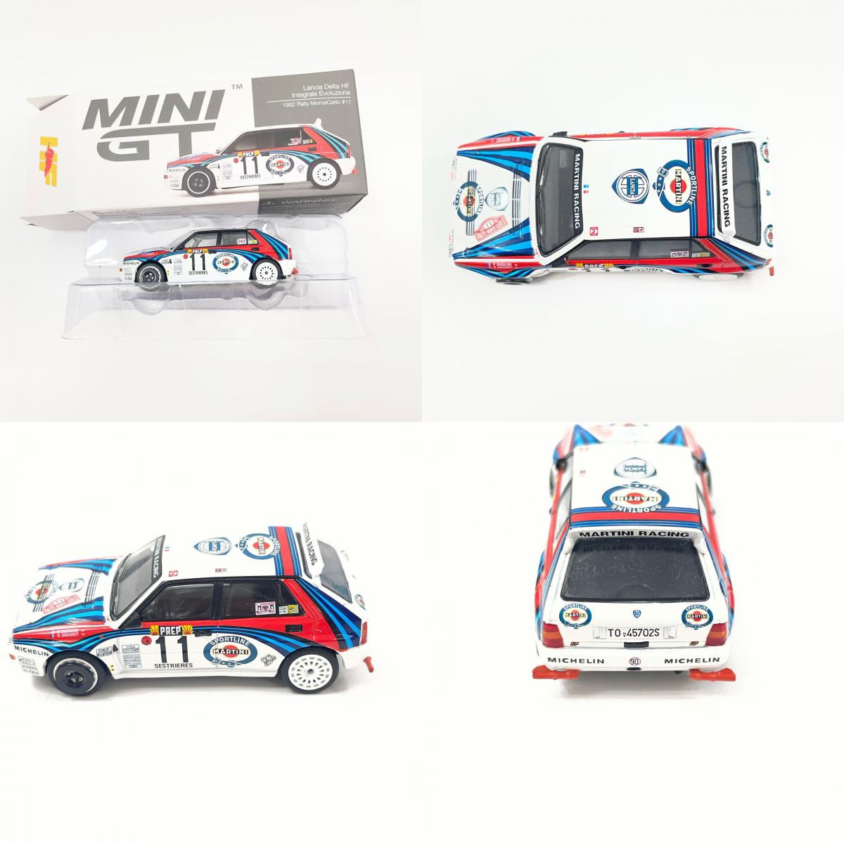 MINI GT MGTS0002 ランチア デルタ HF インテグラーレ エボルツィオーネモンテカルロラリー 1992 マルティニレーシング(左ハンドル)4台セット 【MGTS0002】【尾張小牧店】