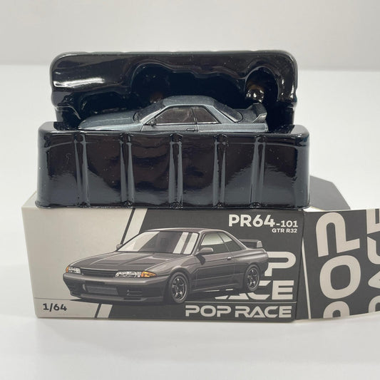 POP RACE 1/64 GT-R R32 GUN GREY METALLIC【尾張小牧店】