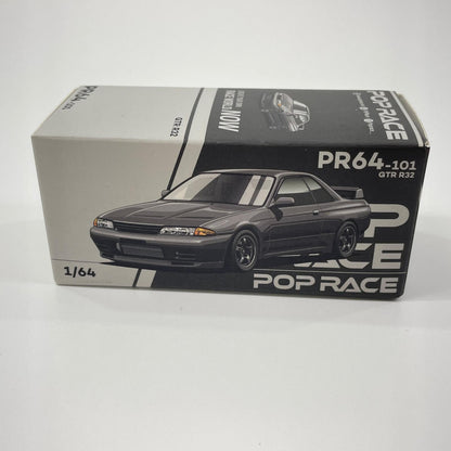 POP RACE 1/64 GT-R R32 GUN GREY METALLIC【尾張小牧店】