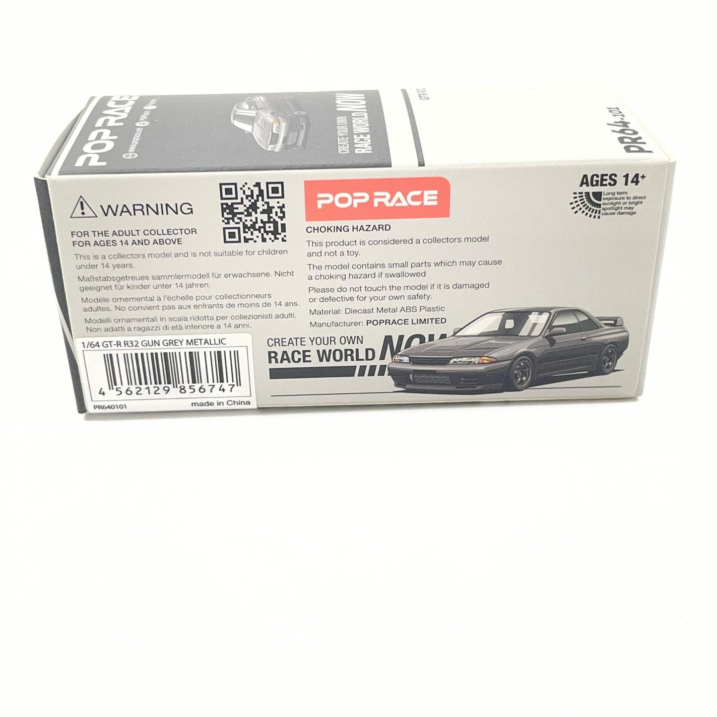 POP RACE 1/64 GT-R R32 GUN GREY METALLIC【尾張小牧店】