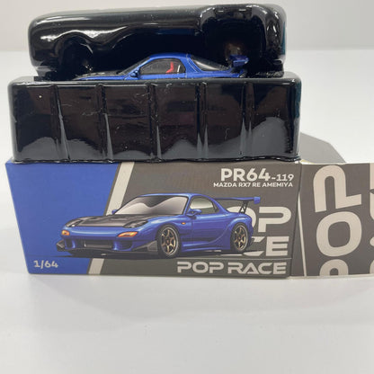POP RACE 1/64 MAZDA RX-7 (FD3S) RE-AMEMIYA WIDEBODY METALLIC BLUE【尾張小牧店】