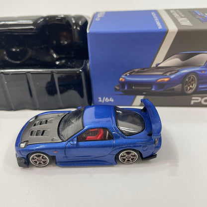 POP RACE 1/64 MAZDA RX-7 (FD3S) RE-AMEMIYA WIDEBODY METALLIC BLUE【尾張小牧店】