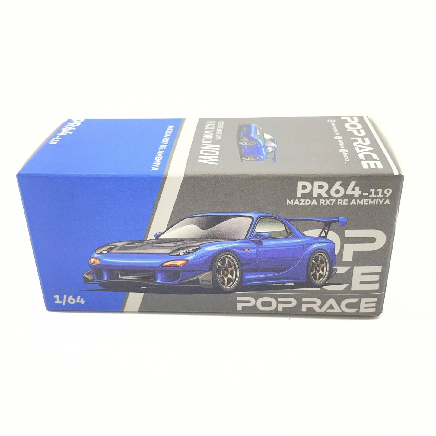POP RACE 1/64 MAZDA RX-7 (FD3S) RE-AMEMIYA WIDEBODY METALLIC BLUE【尾張小牧店】