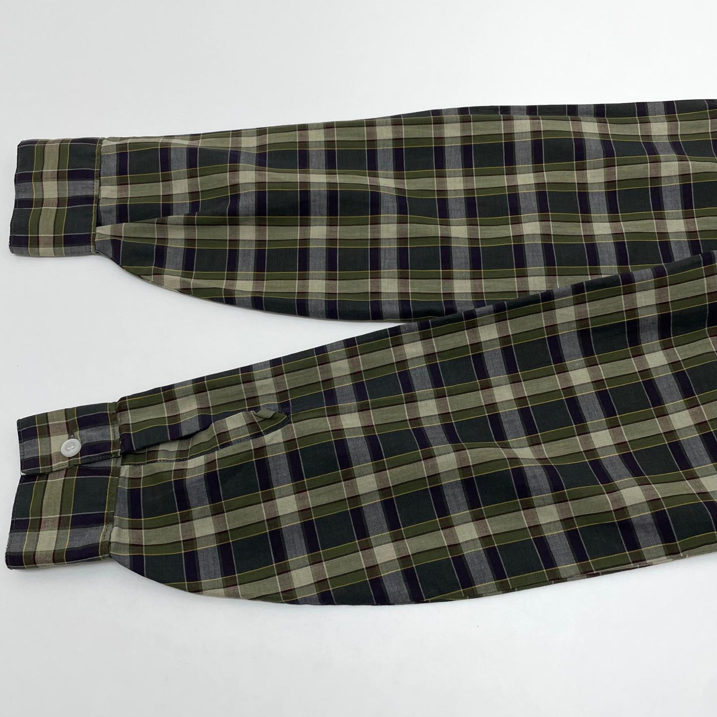 【中古】VINTAGE | ビンテージ ヴァン 60s　ヒューセン　オープンカラーシャツ　チェック柄長袖シャツ グリーン【尾張小牧店】