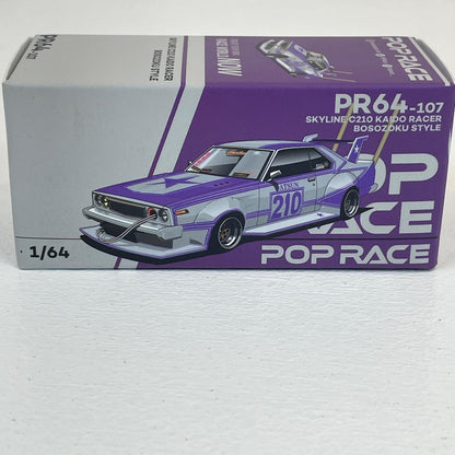 POP RACE SKYLINE C210 KAIDO RACER (BOSOZOKU STYLE) PURPLE CHROME/SILVER (ミニカー)【尾張小牧店】