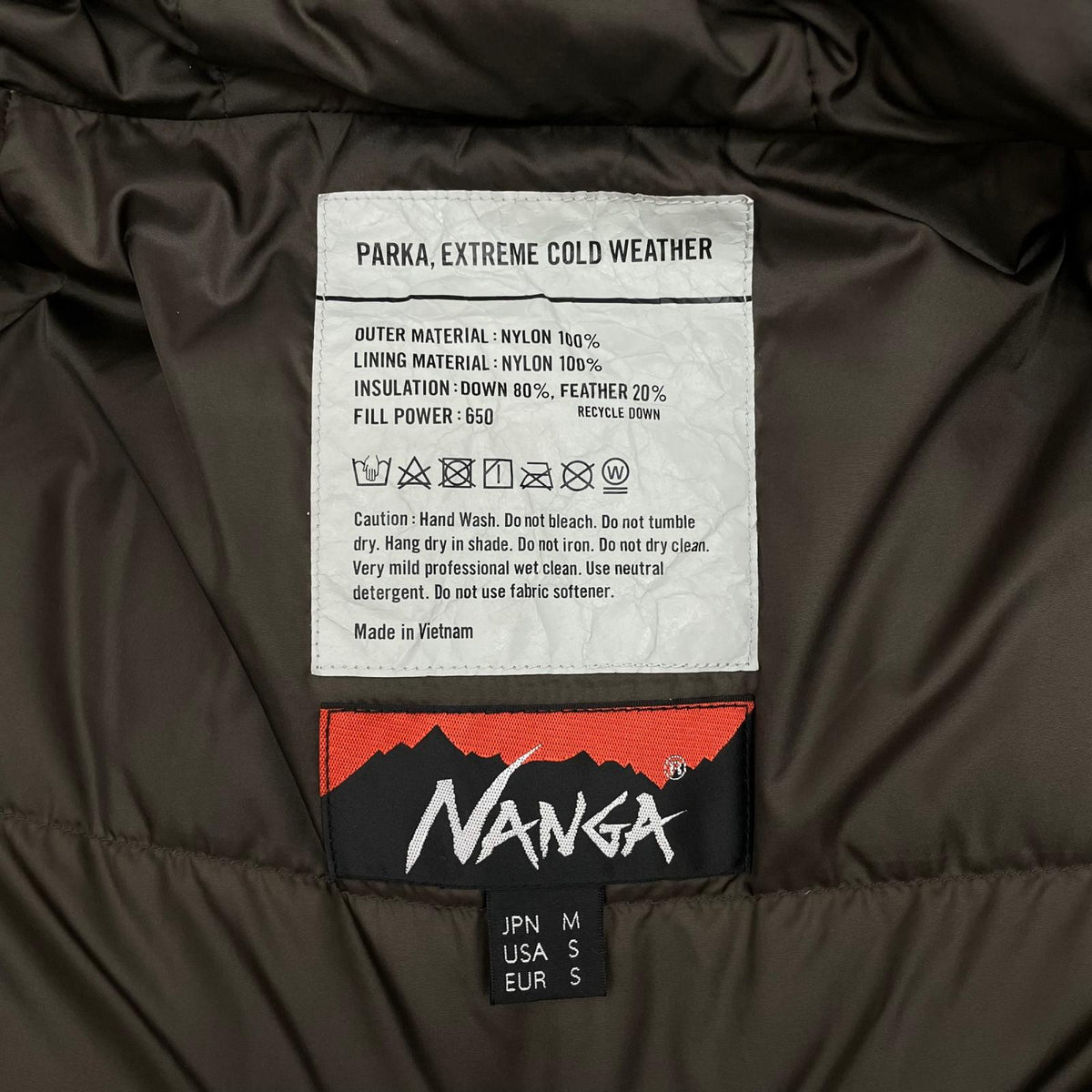 【中古】NANGA | ナンガ NEW DOWN JACKET ダウンジャケット カーキ サイズ：M【尾張小牧店】