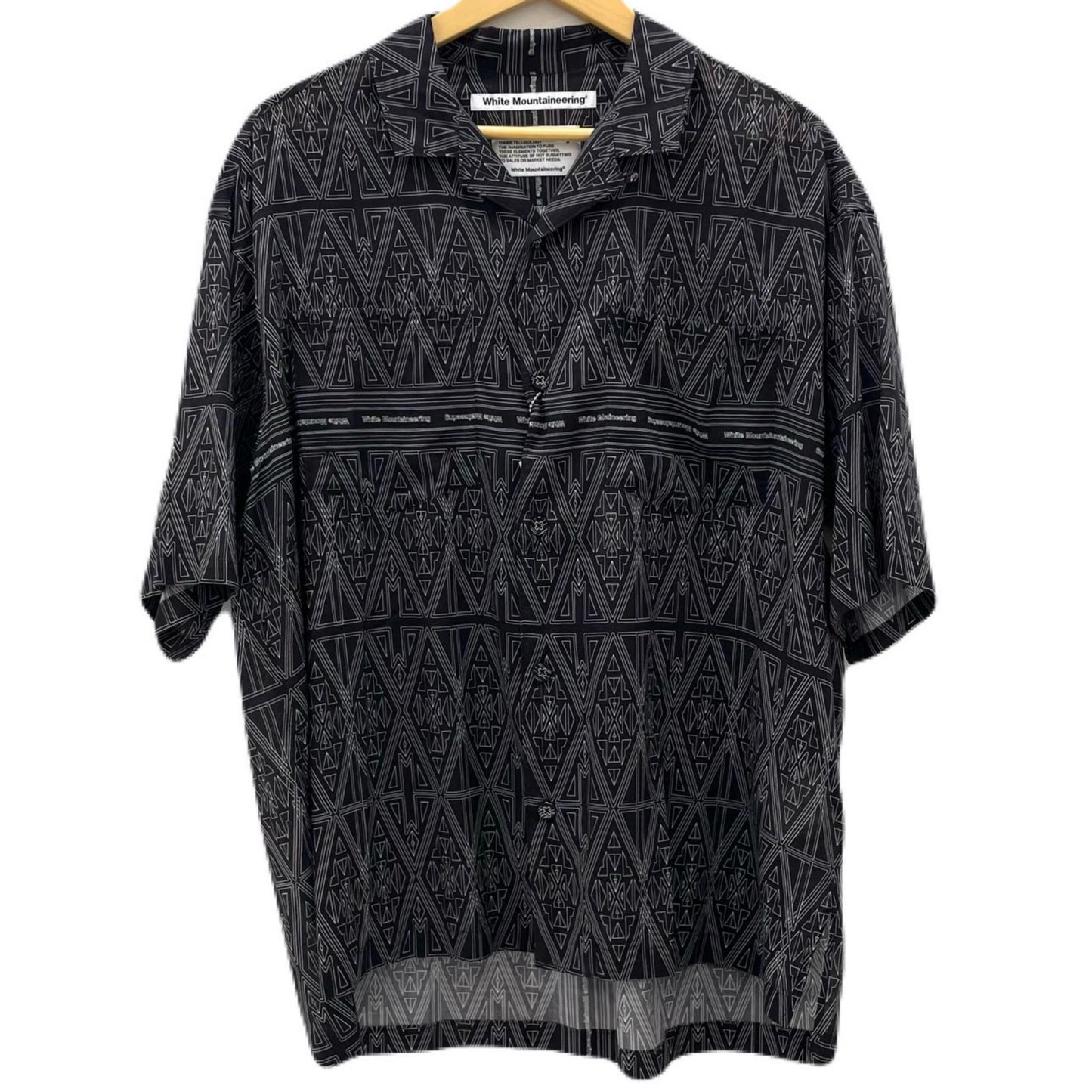 【中古】WHITE MOUNTAINEERING | ホワイトマウンテニアリング BANDANA PATTERN OPEN COLLAR SHIRT 半袖シャツ WM2671114 ブラック サイズ：1【尾張小牧店】