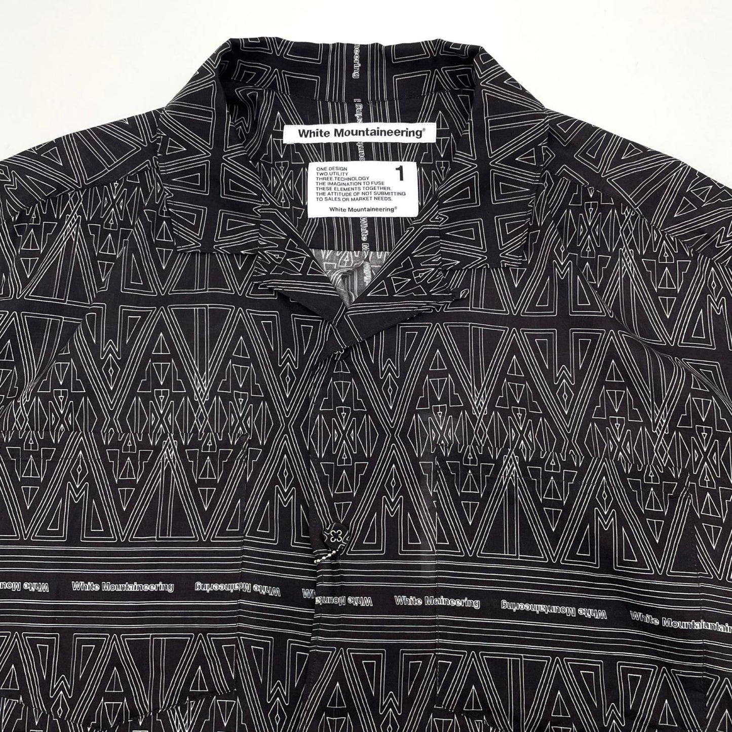 【中古】WHITE MOUNTAINEERING | ホワイトマウンテニアリング BANDANA PATTERN OPEN COLLAR SHIRT 半袖シャツ WM2671114 ブラック サイズ：1【尾張小牧店】