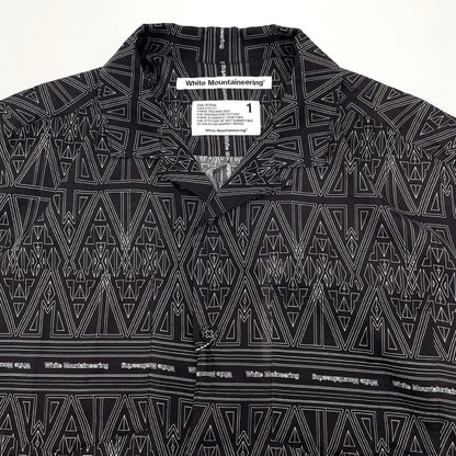 【中古】WHITE MOUNTAINEERING | ホワイトマウンテニアリング BANDANA PATTERN OPEN COLLAR SHIRT 半袖シャツ WM2671114 ブラック サイズ：1【尾張小牧店】